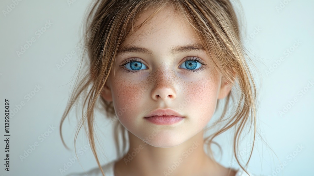 Portrait of a Young Girl with Blue Eyes Portrait of a Young Girl with Blue Eyes