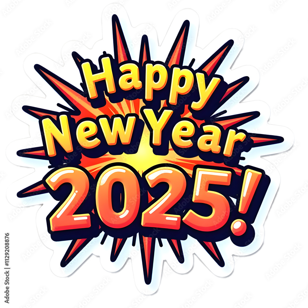 Happy New Year 2025 Explosive Celebration Graphic Design Happy New Year 2025 Explosive Celebration Graphic Design