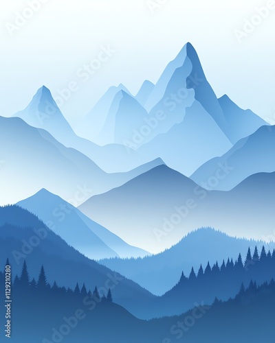 Serene Blue Mountain Landscape