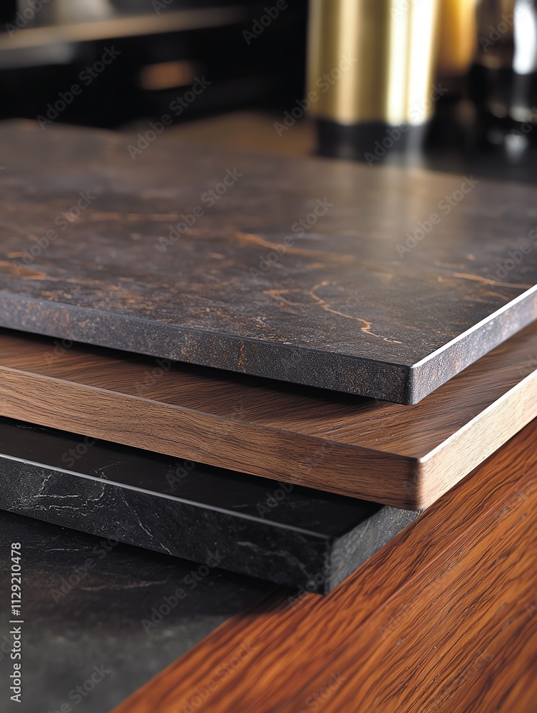 Stacked Samples of Modern Kitchen Countertops Stacked Samples of Modern Kitchen Countertops