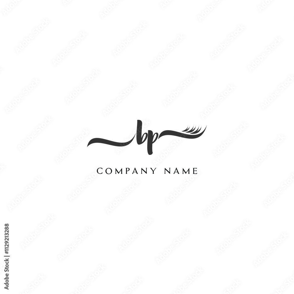 Minimalist BP Logo Design with Abstract Feather Element Minimalist BP Logo Design with Abstract Feather Element