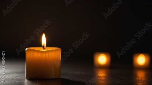 Minimalist Candle in Low Light – Elegant and atmospheric candle design, perfect for ads, branding, and decor visuals