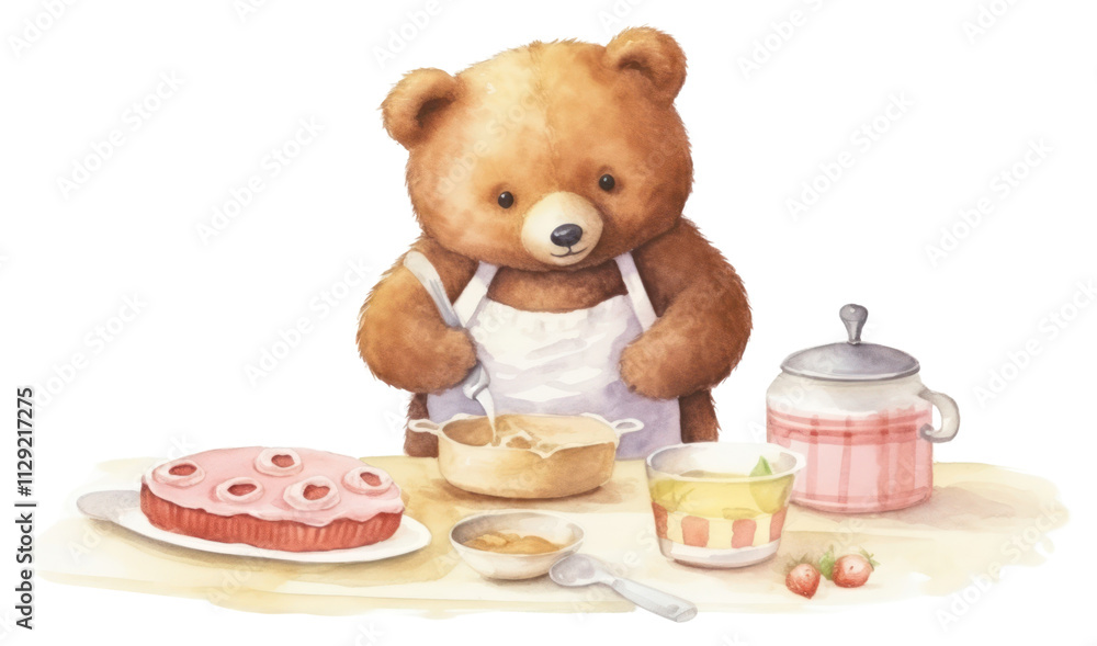 PNG Baking a cake cartoon food cute. PNG Baking a cake cartoon food cute.