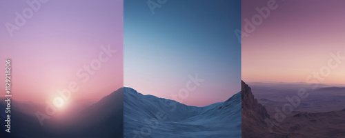 Majestic Mountain Landscape at Sunset With Colorful Skies and Serene Atmosphere