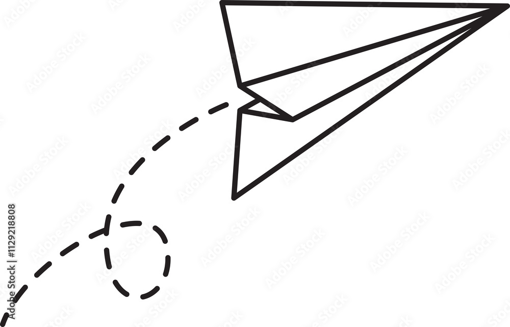 Paper Plane Line Art 
