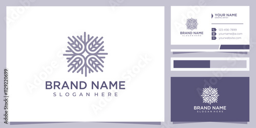 grain community logo design concept with business card