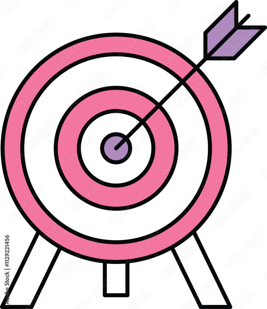 Goal Setting Icon – Target with Arrow, Representing AI's Ability to Define and Achieve Objectives. Vector illustration. Goal Setting Icon – Target with Arrow, Representing AI's Ability to Define and Achieve Objectives. Vector illustration.