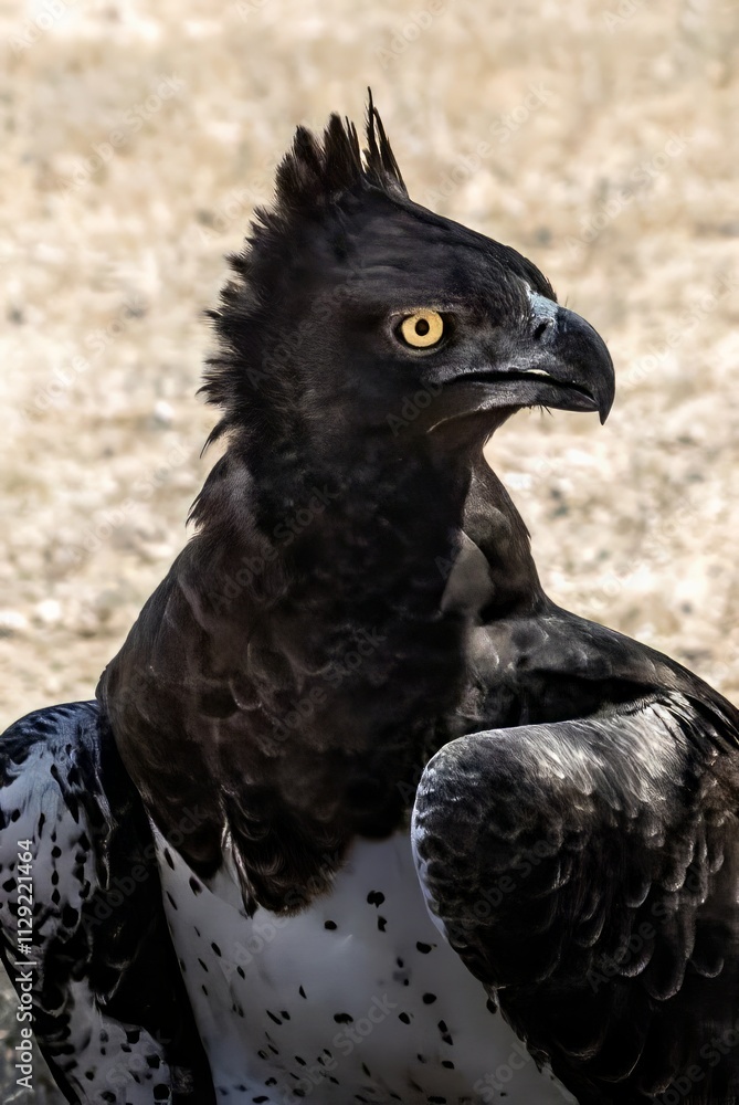 Fototapeta premium close up of a martial eagle, side view