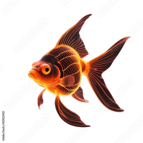 silhouette of goldfish isolated on transparent background