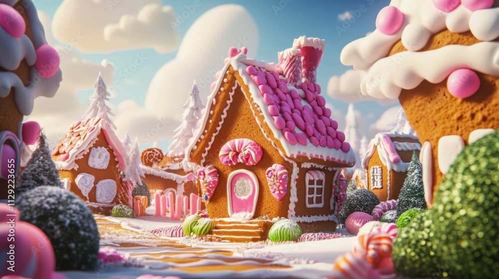 Gingerbread House Day background concept Gingerbread House Day background concept