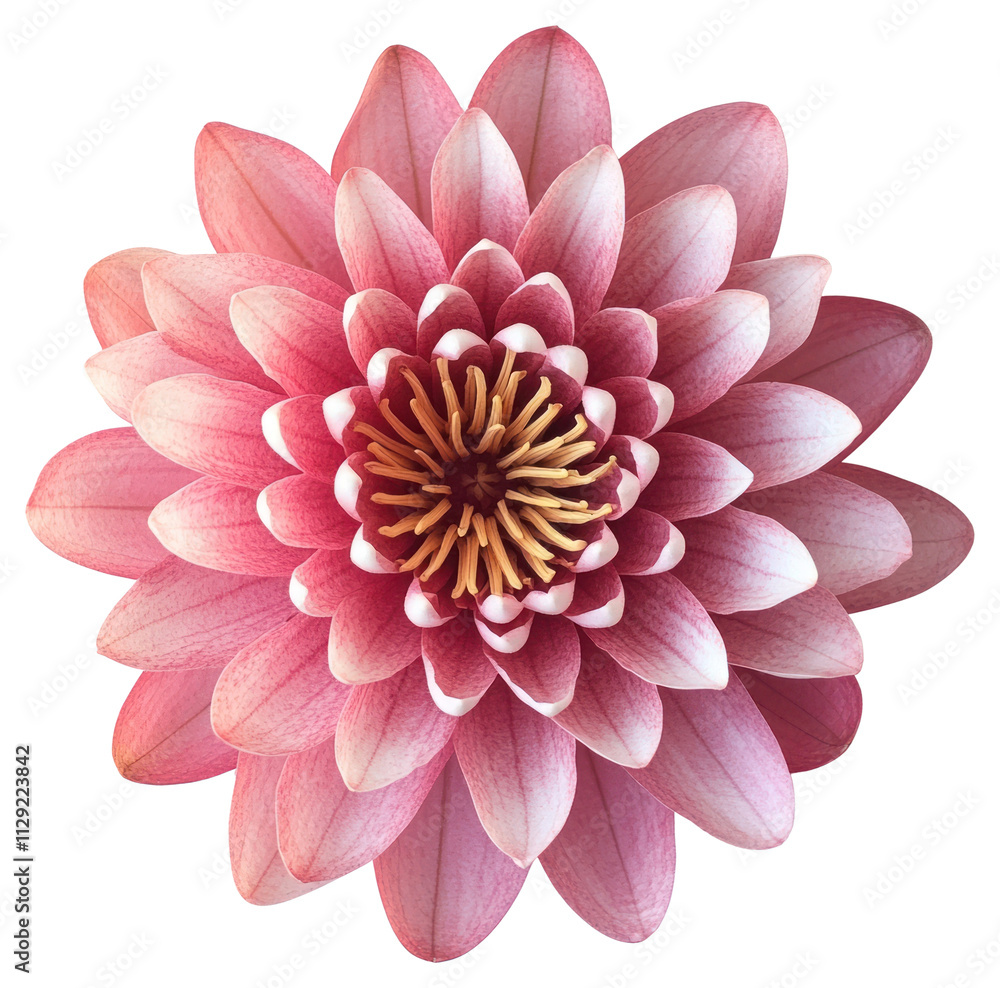 Fototapeta premium PNG Pink water lily flower vibrant natural beauty.
