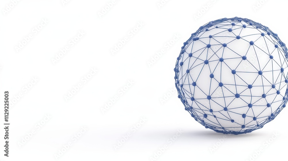 Global Network Connection Abstract Sphere 3D Render Global Network Connection Abstract Sphere 3D Render