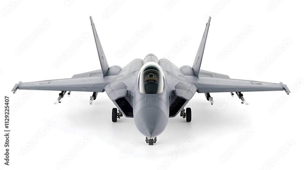 Detailed Front View of a Military Jet Emphasizing Innovation and Aerodynamic Design Detailed Front View of a Military Jet Emphasizing Innovation and Aerodynamic Design