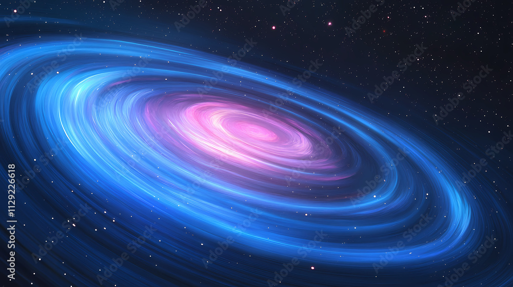 Naklejka premium Cosmic whirlpool of blue and pink gases glowing in the vastness of space. Whirlpool. Illustration