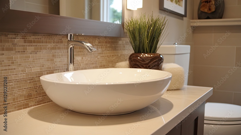 Fototapeta premium Modern Bathroom Sink with Elegant Design