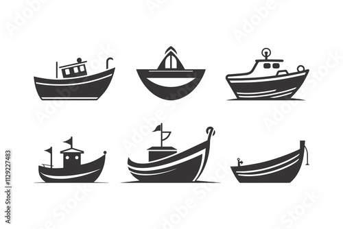 Boat icon set, vector illustration.
