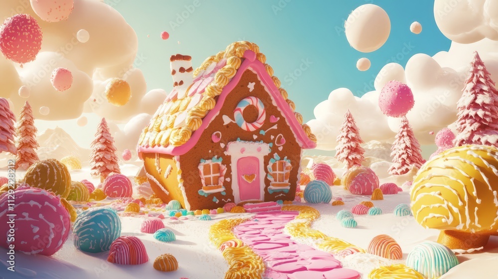 Gingerbread House Day background concept Gingerbread House Day background concept