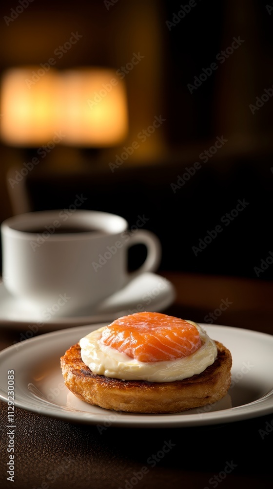 Delicious Smoked Salmon Cream Cheese Toast with Coffee Delicious Smoked Salmon Cream Cheese Toast with Coffee