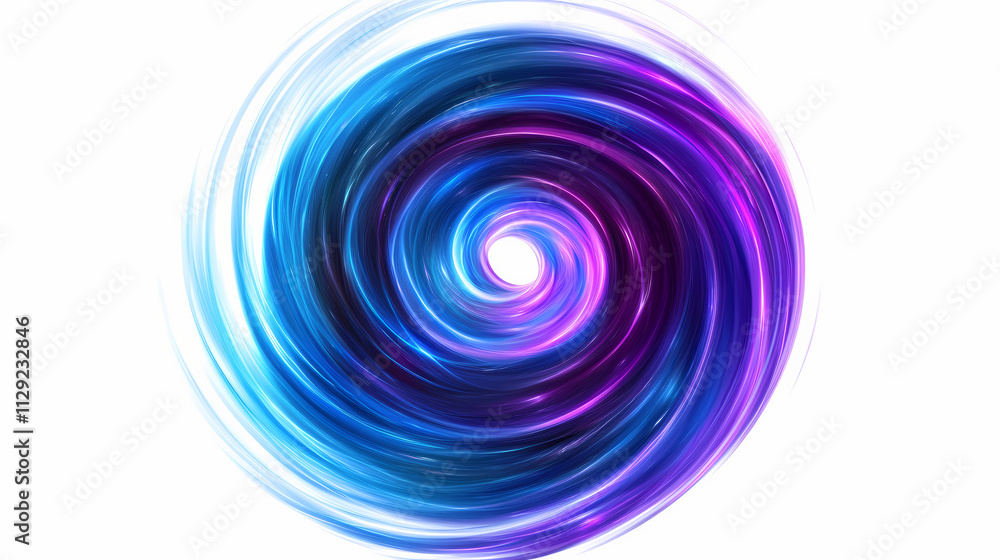 Blue and purple light swirl isolated on transparent or white background, circular energy vortex illustration, png. Whirlpool. Illustration Blue and purple light swirl isolated on transparent or white background, circular energy vortex illustration, png. Whirlpool. Illustration