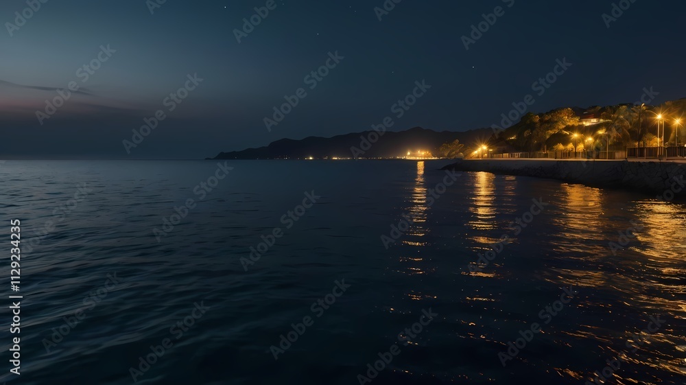 Sea, night sea, black sea, stars, lights, moon, background, realistic, waves, water, salty, space, darkness, moonlight, fireflies, nature, travel, rest, beach, pier, sand, sunlight, Type 5 Sea, night sea, black sea, stars, lights, moon, background, realistic, waves, water, salty, space, darkness, moonlight, fireflies, nature, travel, rest, beach, pier, sand, sunlight, Type 5