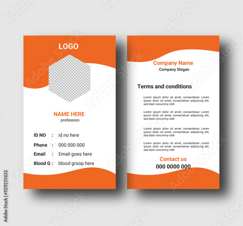 professional corporate id card template, clean id card design