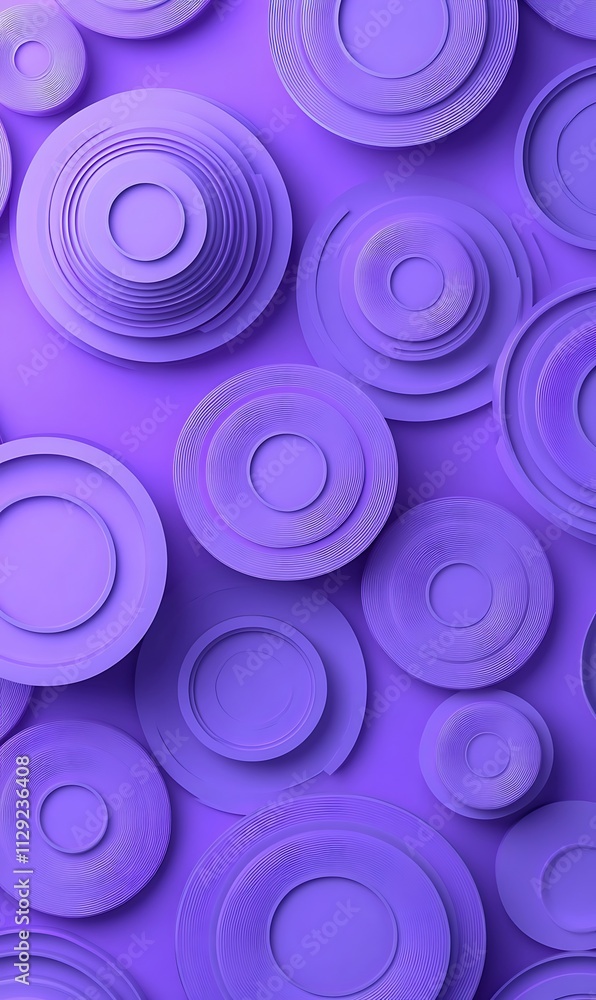 Purple circles arranged in a concentric pattern on a dark purple background, creating a luxurious look. Purple circles arranged in a concentric pattern on a dark purple background, creating a luxurious look.