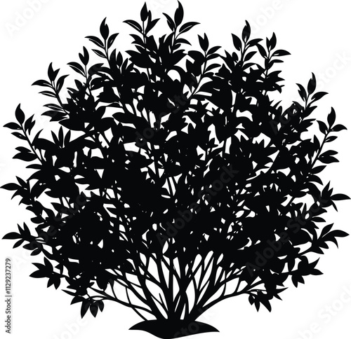 bush black and white silhouette vector design