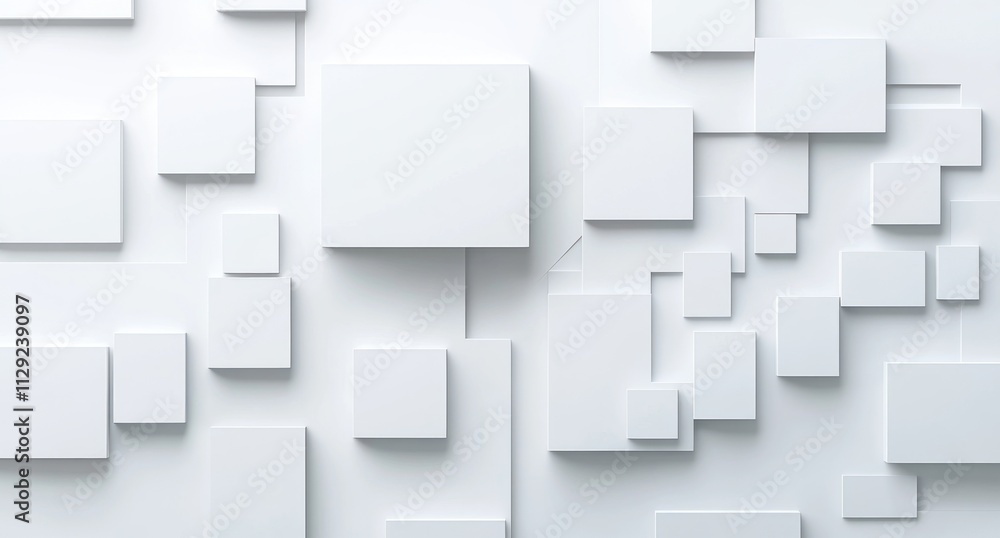 Abstract White Geometric Shapes: A Modern Minimalist Composition Abstract White Geometric Shapes: A Modern Minimalist Composition