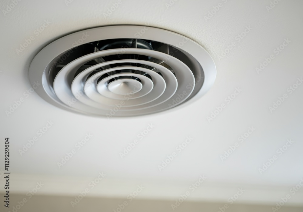 Obraz premium Modern circular air vent providing ventilation in a residential or commercial building