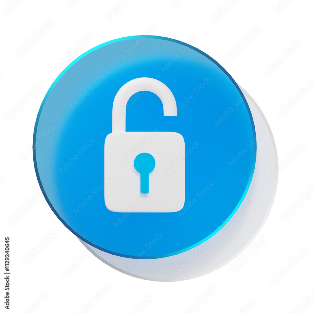 3d unlock icon 3d unlock icon