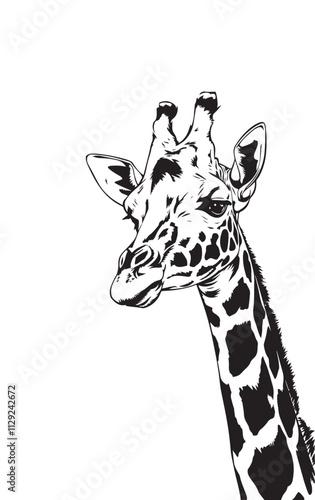 Simple giraffe silhouette vector illustration