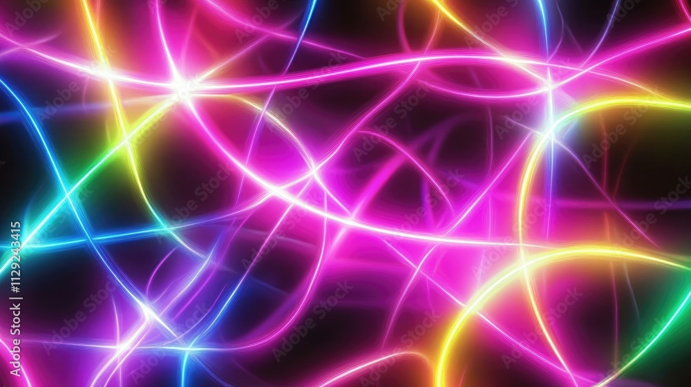 Neon abstract patterns pulsating with energy Neon abstract patterns pulsating with energy