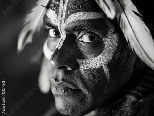 Man with feather headdress photo