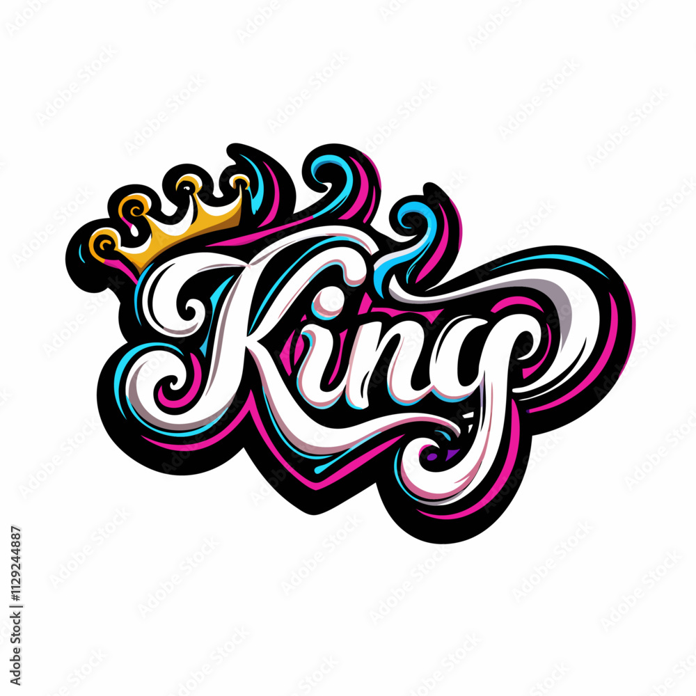 King Lettering Typography Lettering vector illustration (11) King Lettering Typography Lettering vector illustration (11)