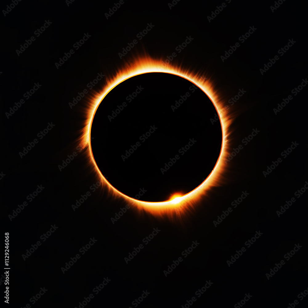Fototapeta premium Stunning solar eclipse with darkened sky