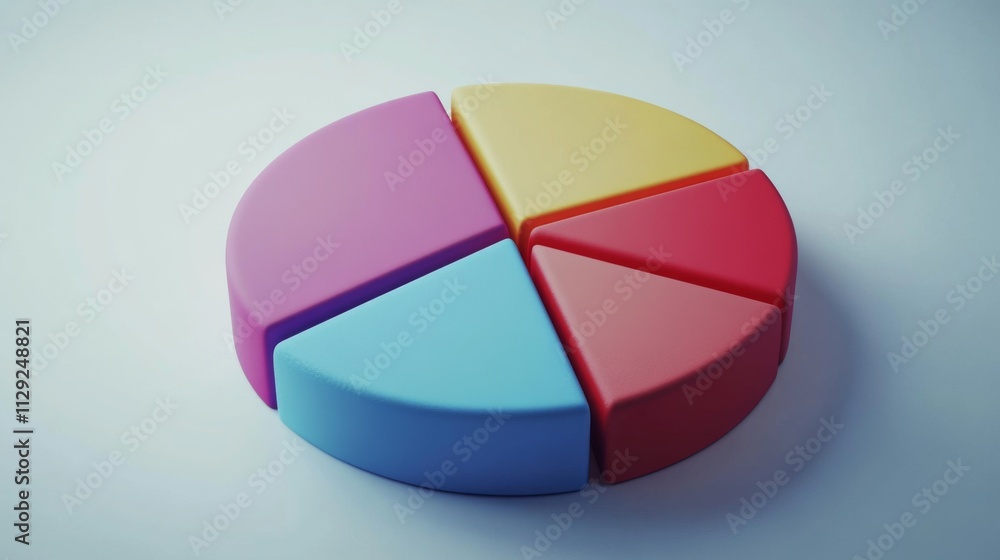 Fototapeta premium Colorful Pie Chart Illustration Representing Data Distribution Analysis