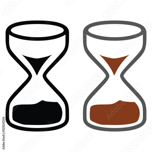 This hourglass vector illustration represents life's fleeting moments, capturing time's essence with smooth lines and balanced, calming tones.
