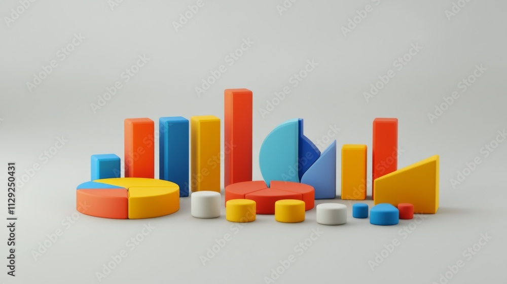Colorful Geometric Shapes Representing Data Visualization Concepts Colorful Geometric Shapes Representing Data Visualization Concepts