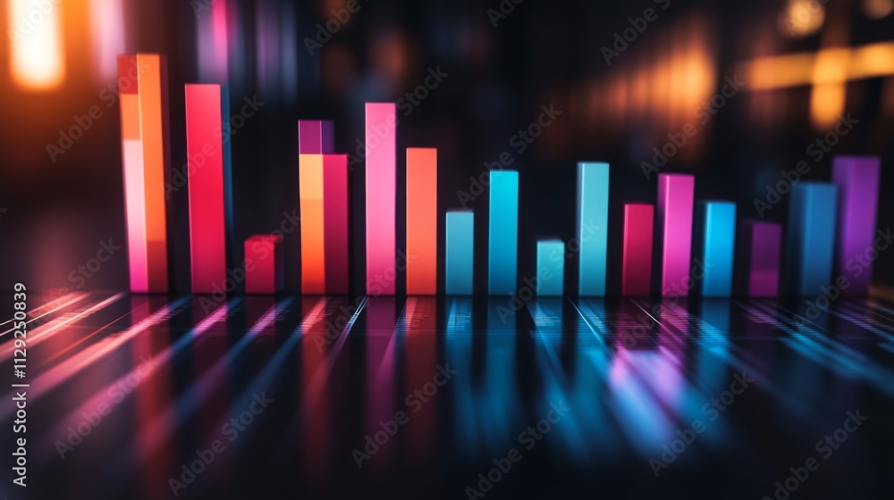 Colorful Graph Bars Representing Data Trends in Modern Business Analysis Colorful Graph Bars Representing Data Trends in Modern Business Analysis