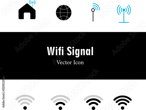 signals wifi tower icon around design
