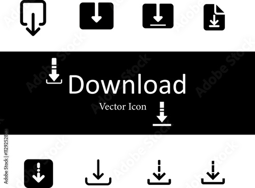 Download From FTP Icon Thick Outline and Fill
