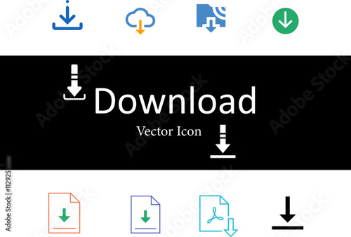 Download From FTP Icon Thick Outline and Fill
