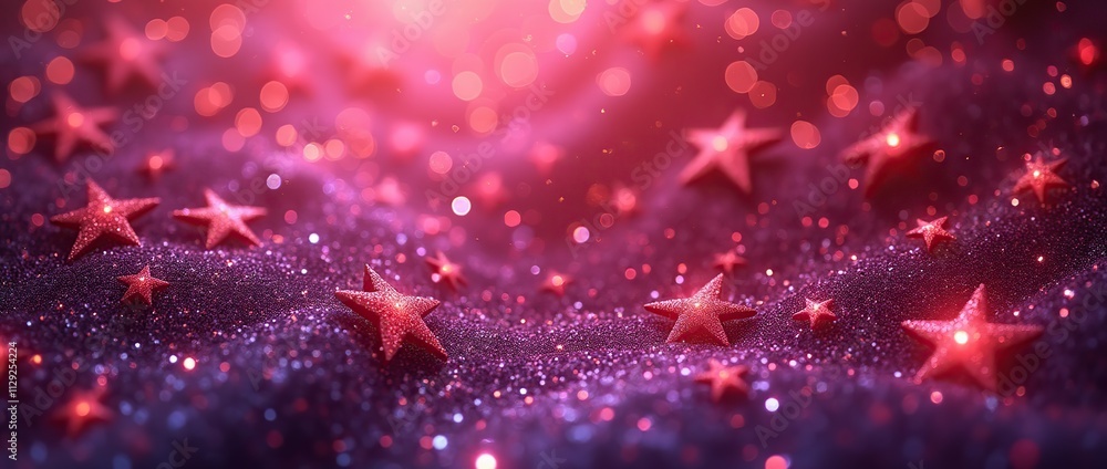 Fototapeta premium lilac glitter stars and sparkles on a transparent background.