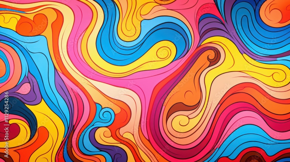 Abstract Colorful Swirling Wave Pattern Design Abstract Colorful Swirling Wave Pattern Design