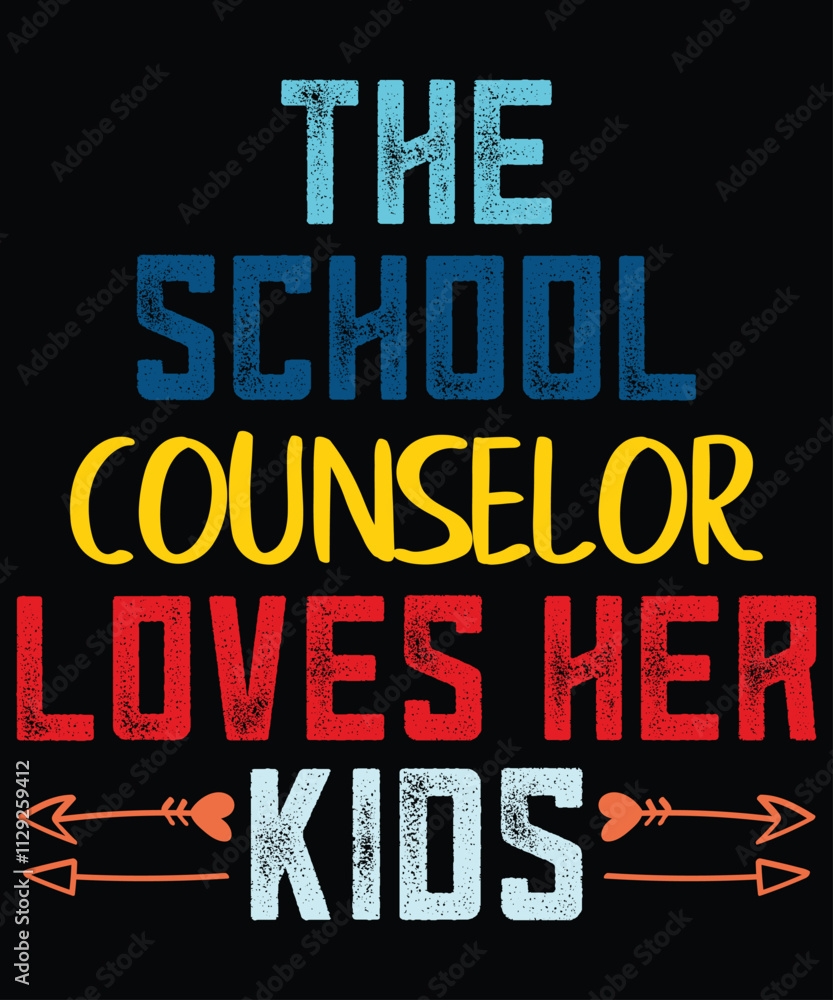 Obraz premium The School Counselor Loves Her Kids, Back to School Supplies Vectors, School Outfit and Teacher Gifts, Educational Tools and Student Life, Back-to-School Bash AND Decor, Kids Fashion And Trends