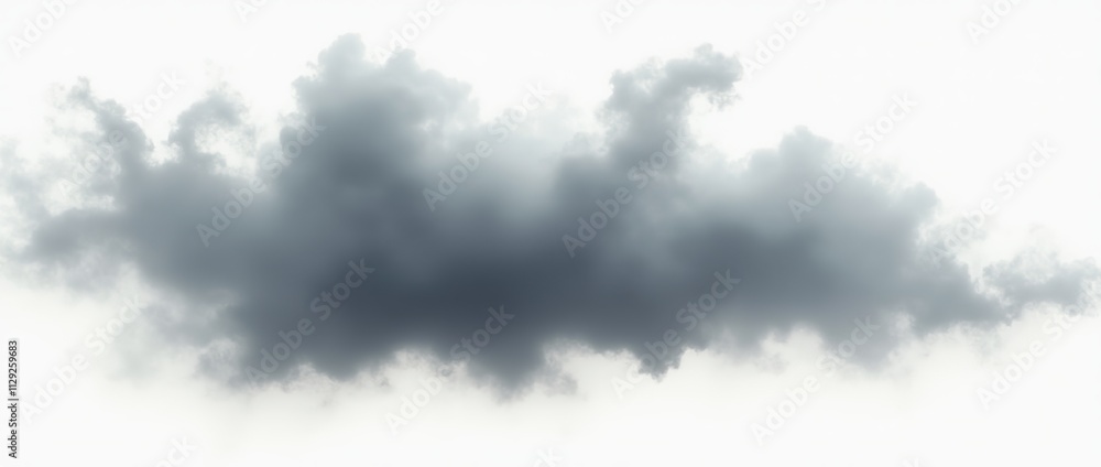 Fototapeta premium dark gray cloud forms a unique isolated on white background, cutout