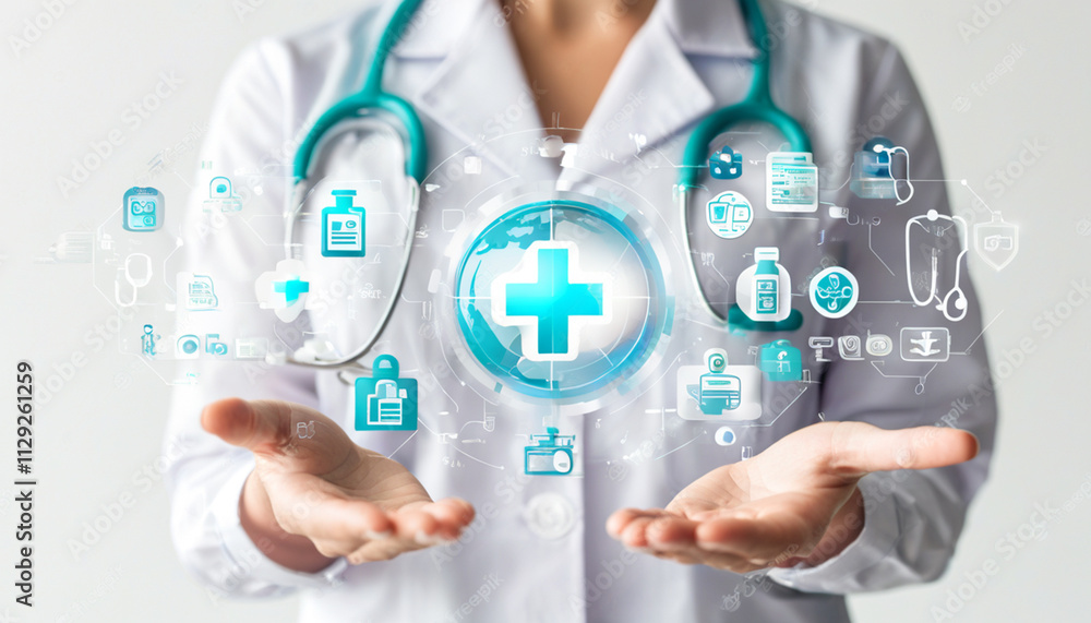 Symbols of Home Health Care The World of Telehealth and Online Medical Services Symbols of Home Health Care The World of Telehealth and Online Medical Services