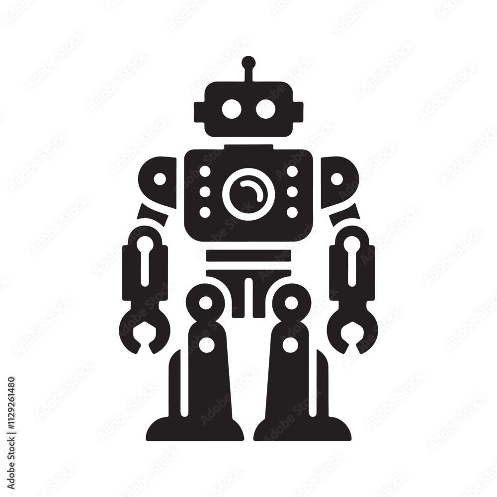 Robot icon vector. AI robot, robotic design, futuristic robot, cartoon robot, android icon.
