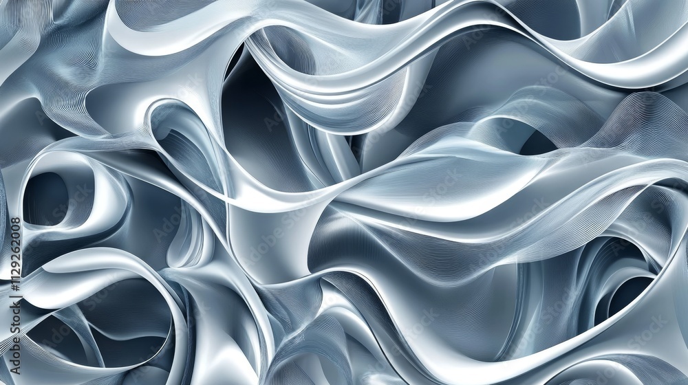 Abstract swirling waves of light and shadow in a fluid, textured design. Abstract swirling waves of light and shadow in a fluid, textured design.
