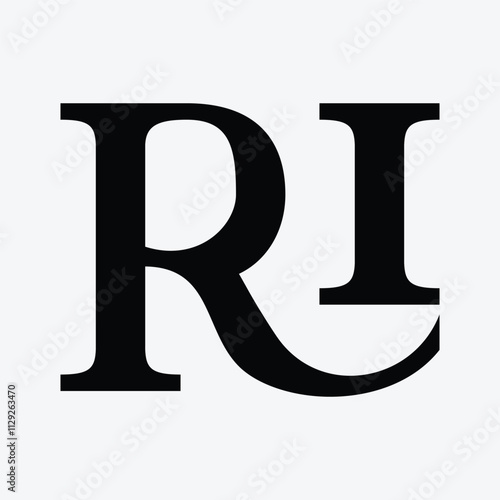 ri initial letter logo design symbol monogram